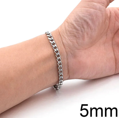 Amerbline™ Silver Cuban Bracelet