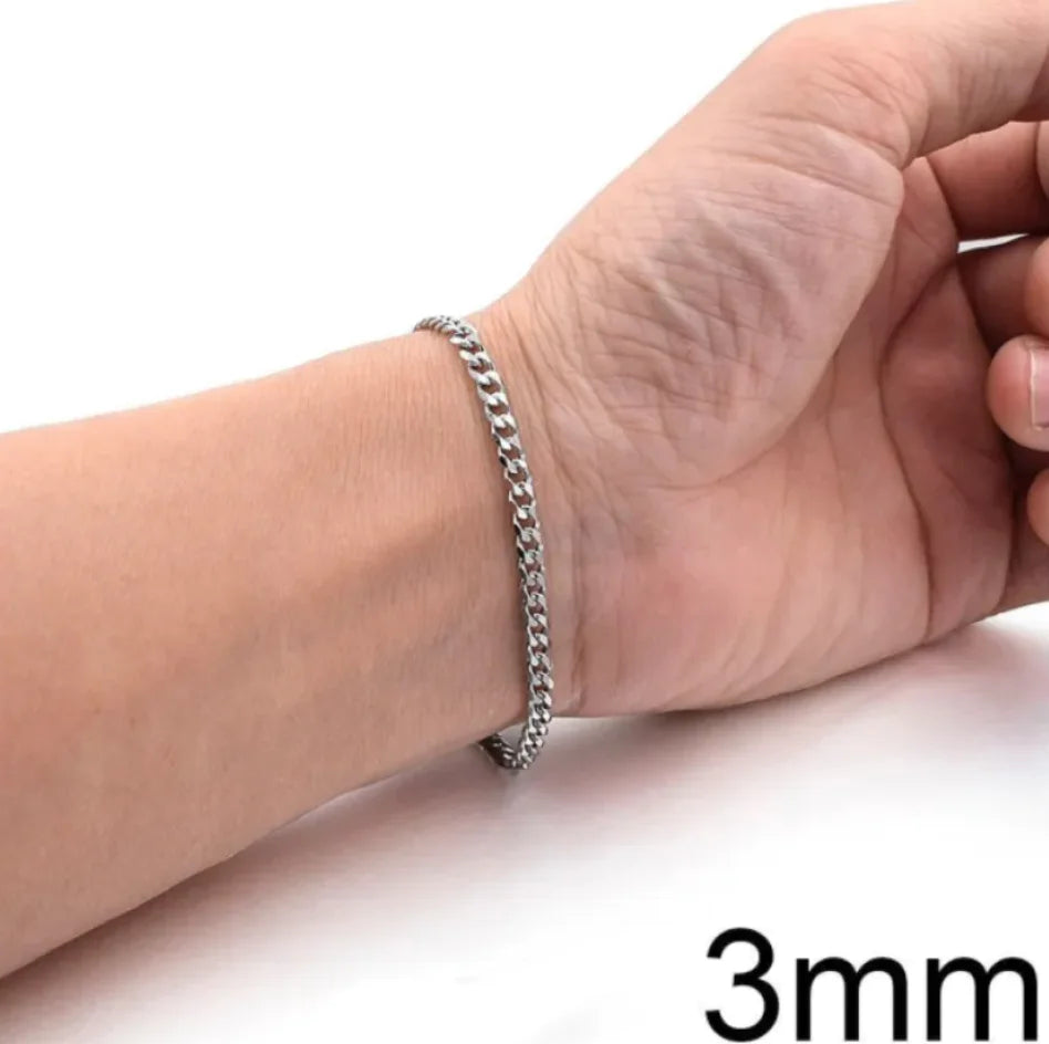 Amerbline™ Silver Cuban Bracelet