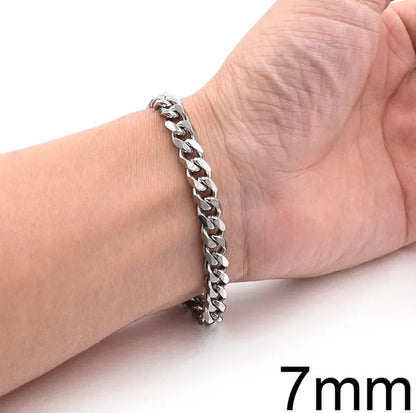 Amerbline™ Silver Cuban Bracelet
